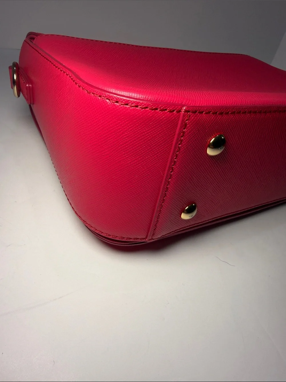 MCM Fuchsia Pink Leather Top Handle Satchel Bag - Picture 9 of 12